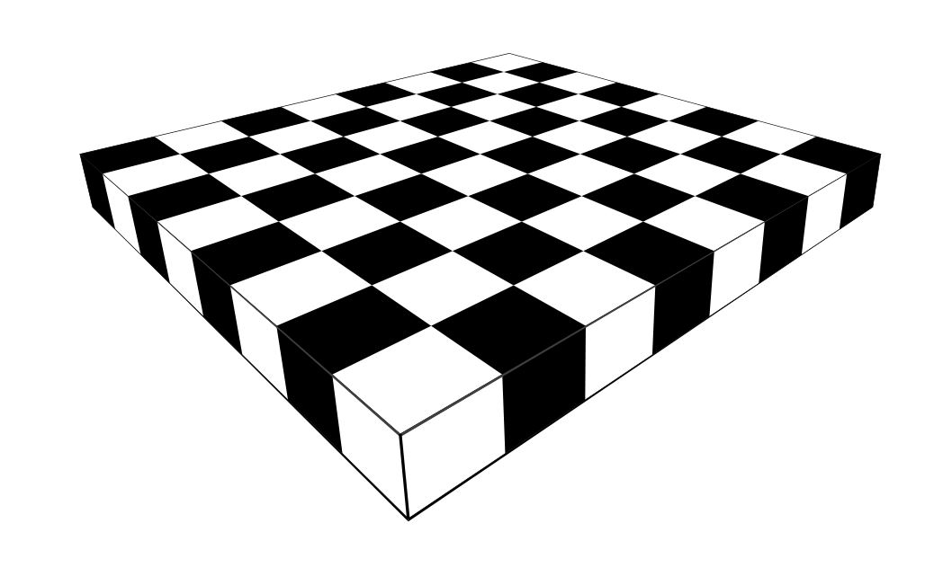 Draw an infinite chessboard in perspective, using straightedge only
